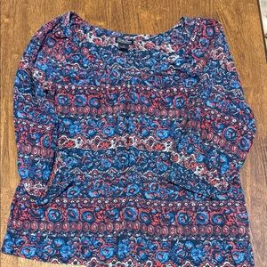Lucky Brand Vibrant Blue and Red Blouse